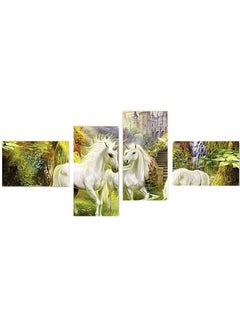 Buy 4-Piece Animals Design Framed Vinyl Tableau Multicolor in Egypt