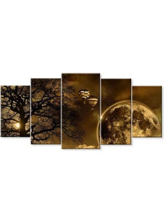 Buy 5-Piece Contemporary Design Framed Vinyl Tableau Multicolor 120x60cm in Egypt