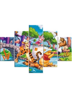 Buy 5-Piece Cartoon Design Framed Vinyl Tableau Multicolor 120x80cm in Egypt