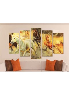 Buy 5-Piece Animal Design Framed Vinyl Tableau Multicolor 150x120cm in Egypt