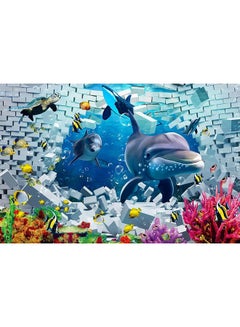 Buy 3D Design Framed Vinyl Tableau Multicolor 94x185cm in Egypt