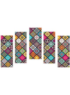 Buy 5-Piece Contemporary Design Framed Vinyl Tableau Multicolor in Egypt