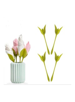 Buy Leaf Rose Flower Shape Tissue Roll Holder for Hotel Banquet Table Wedding Decor green 21*21*21cm in Saudi Arabia