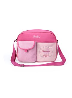 Buy Nylon Fabric One Shoulder Multi-Functional Large Capacity Mommy Diaper Bag - Pink in UAE
