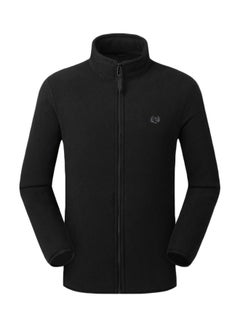 Buy Men's coat Fleece Jacket long sleeve coat 2020 men's wear black in Saudi Arabia