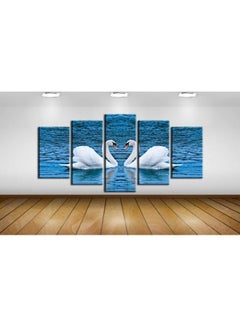 Buy 5-Piece Animals Design Framed Vinyl Tableau Multicolor 120x60cm in Egypt