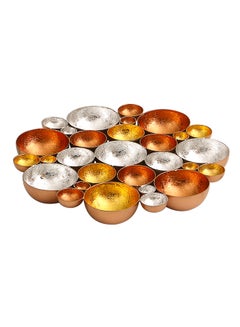 Buy Table Top Tealight Holder Copper/Gold/Silver 30 x30x4cm in UAE