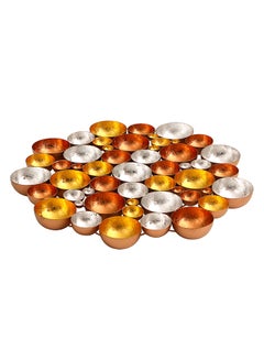 Buy Table Top Tealight Holder Copper/Gold/Silver 60x60x5cm in UAE