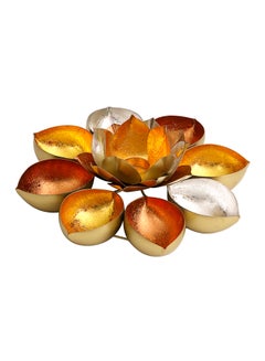 Buy Lotus Design Table Top Tealight Holder Gold/Copper/Silver 35x35x10cm in UAE