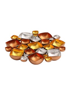 Buy Square Design Table Top Tealight Holder Gold/Copper/Silver 35x35x4cm in UAE