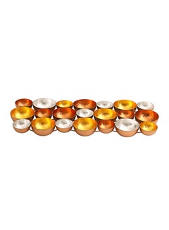 Buy Table Top Tealight Holder Copper/Gold/Silver 60x25x5cm in UAE