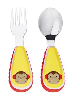 Buy Zootensils Monkey Baby Cutlery, Pack Of 2 - Multicolour in UAE