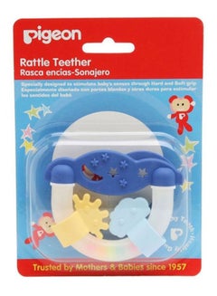 Buy Soft and Naturally-shape Rattle Teether, 3+ Months, Cloud, Blue/White - 4902508136624 in Saudi Arabia