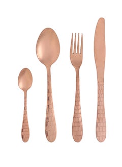 Buy 4-Piece Cutlery Set Rose Gold in UAE