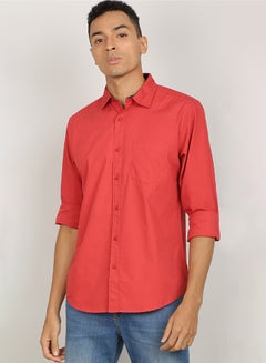 Buy B&C Bold and Classic Plain  Shirt Red in UAE