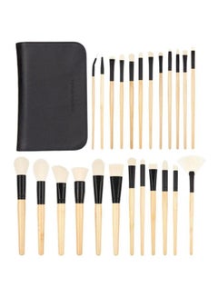 Buy 24-Piece Elite Makeup Brush Set With Case Black/Beige in Saudi Arabia