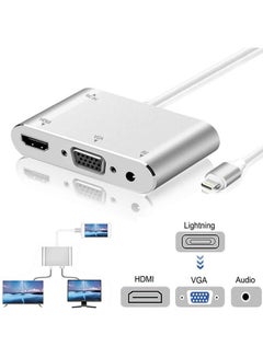 Buy For Apple Interface to HDMI VGA Jack Audio TV Adapter Cable Converter for iPhone X iPhone 8 7 7 Plus 6 6S iPad Series in Saudi Arabia