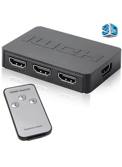 Buy HDMI Splitter 3 Port Hub Box Auto Switch 3 In 1 Out Switcher 1080p HD with Remote Control for XBOX360 PS3 HDTV Projector black in Saudi Arabia