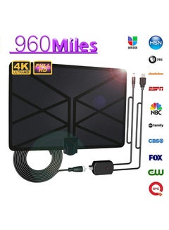 Buy 960 Miles TV Aerial Indoor Amplified Digital HDTV Antenna with 4K UHD 1080P DVB-T Freeview TV for Life Local Channels Broadcast in UAE