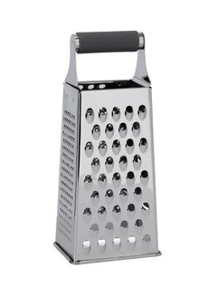 Buy Stainless Steel 4 Side Grater Silver With Black Handle 10.7x8x24.5cm in UAE