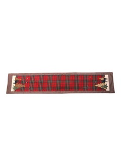 Buy Decorative Plaid Patch Embroidered Table Runner Red/Green/Black 180 x 35cm in Saudi Arabia