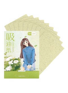 Buy 100-Piece Tea Tree Oil Blotting Paper Set Green in UAE