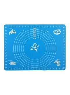 Buy Non-Stick Silicone Rolling Pastry Mat Blue 40x30cm in UAE