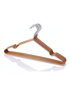 Buy 10-Piece Non-Slip Metal Hook Hangers Set Gold 40cm in Egypt