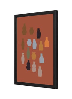 Buy Mix Vases Themed Wall Painting With Frame Multicolour 33x43x2cm in Saudi Arabia