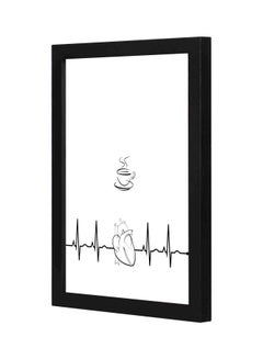 Buy Coffee Heart Framed Wall Art Painting Black 23x33x2cm in Saudi Arabia