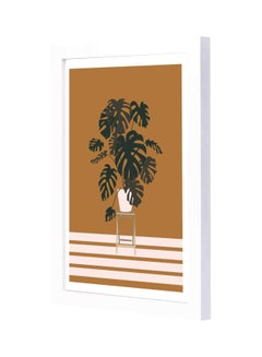 Buy Dark Plant Themed Wall Painting With Frame White 23x33x2cm in Saudi Arabia