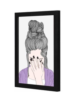 Buy Feeling Sad Themed Wall Painting With Frame Black 23x33x2cm in Saudi Arabia