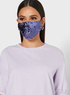 Buy Color Sequin Mask Navy/White in UAE