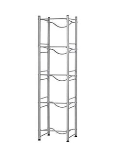 اشتري رف تخزين زجاجات المياه مكون من 5 طبقات فضي 135سم في الامارات