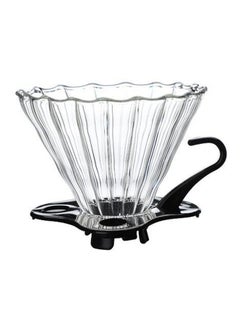 Buy V60 Manual Coffee Drip Filter With Holder Clear/Black 11.5x10cm in UAE