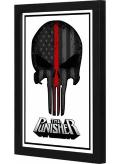 اشتري لوحة فنية لديكور الحائط بإطار بعنوان اسم مسلسل "The Punisher"، لون أحمر أسود 23x33x2سم في السعودية