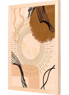 Buy Abstract Large Sun Themed Wall Art  Framed Painting Beige 33x43x2cm in Saudi Arabia