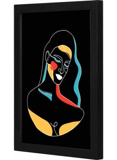 اشتري لوحة فنية جدارية تمثل امرأة بتصميم مجرد ومزودة بإطار أسود 23x33x2سم في السعودية
