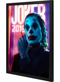 اشتري لوحة فنية لديكور الحائط بإطار تمثل اسم فيلم "Joker 2019" متعدد الألوان 43x53x2سم في السعودية