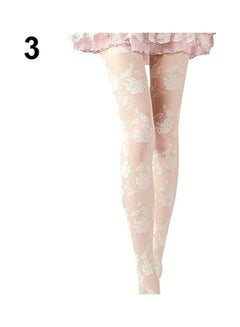 Buy Fashion Rose Pattern Tight Lace Pantyhose See-Through Stockings multicolour in UAE