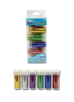 Buy 6-Piece Multicolor Glitter Powder Gold/Green/Blue in Saudi Arabia