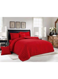 Buy 6-Piece Comforter Set Polyester Red King in Saudi Arabia