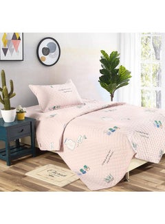 Buy 3-Piece Tree Printed Comforter Set polyester Pink/Green/White in Saudi Arabia