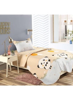 Buy 3-Piece Bear Printed Comforter Set polyester Beige/Yellow/Black in UAE