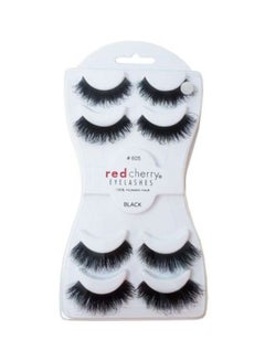 Buy 4-Pair False Eyelashes 605 Black in Saudi Arabia