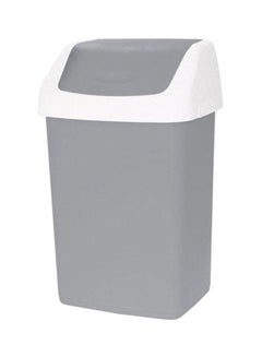 Buy 20-Liter Flip-Top Waste Bin With Swing Lid Grey 20000ml in Saudi Arabia