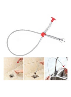 Buy Bendable Sink Cleaning Hook Sewer Dredging Tool Kitchen Spring Pipe Hair Remover multicolor 20*10*20cm in UAE