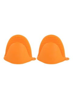 Buy A Pair of Thick Oven Pinch Mitts, Heat Resistant Anti-Scald Gloves for Cooking Pinch Grips, Pot Holder and Potholder for Kitchen, Food-Grade Silicone Orange 15*5*10cm in UAE