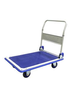 Buy 4-Wheel Platform Trolley Blue/White/Black 300kg in UAE