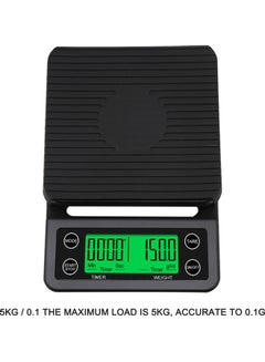 Buy Accurate Electric Kitchen Scale,Coffee Scale with Timer High-precision Kitchen Scale Mini Electronic Platform Scale Food Weighing Scale 5kg/0.1 Black 23*5*15cm in UAE